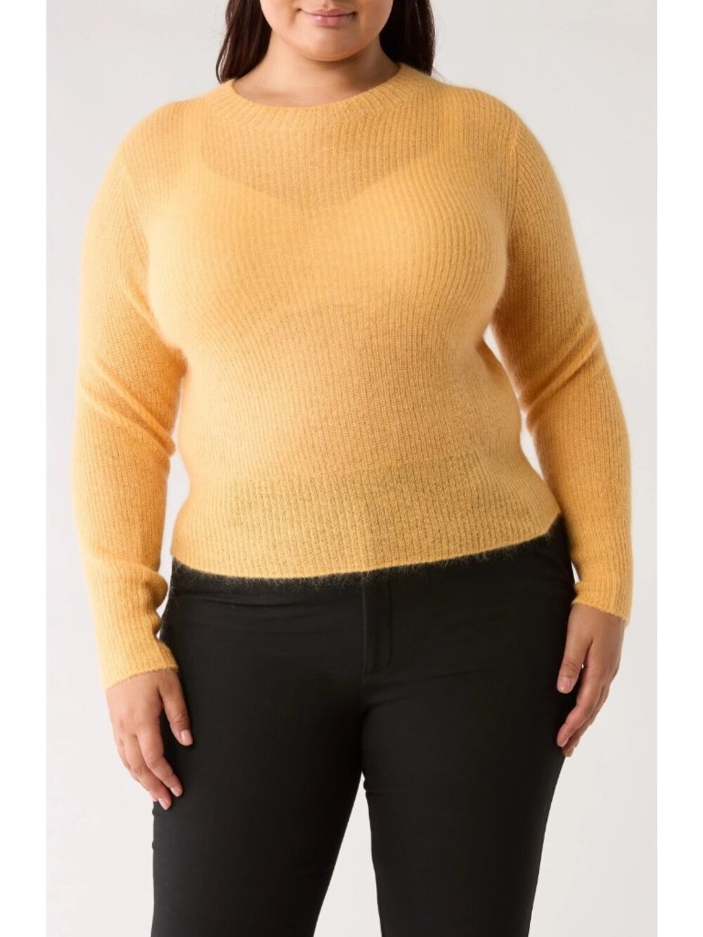 Vince Women's Featherweight Crew Neck Mohair Wool Blend Sweater Plus Size 3X
